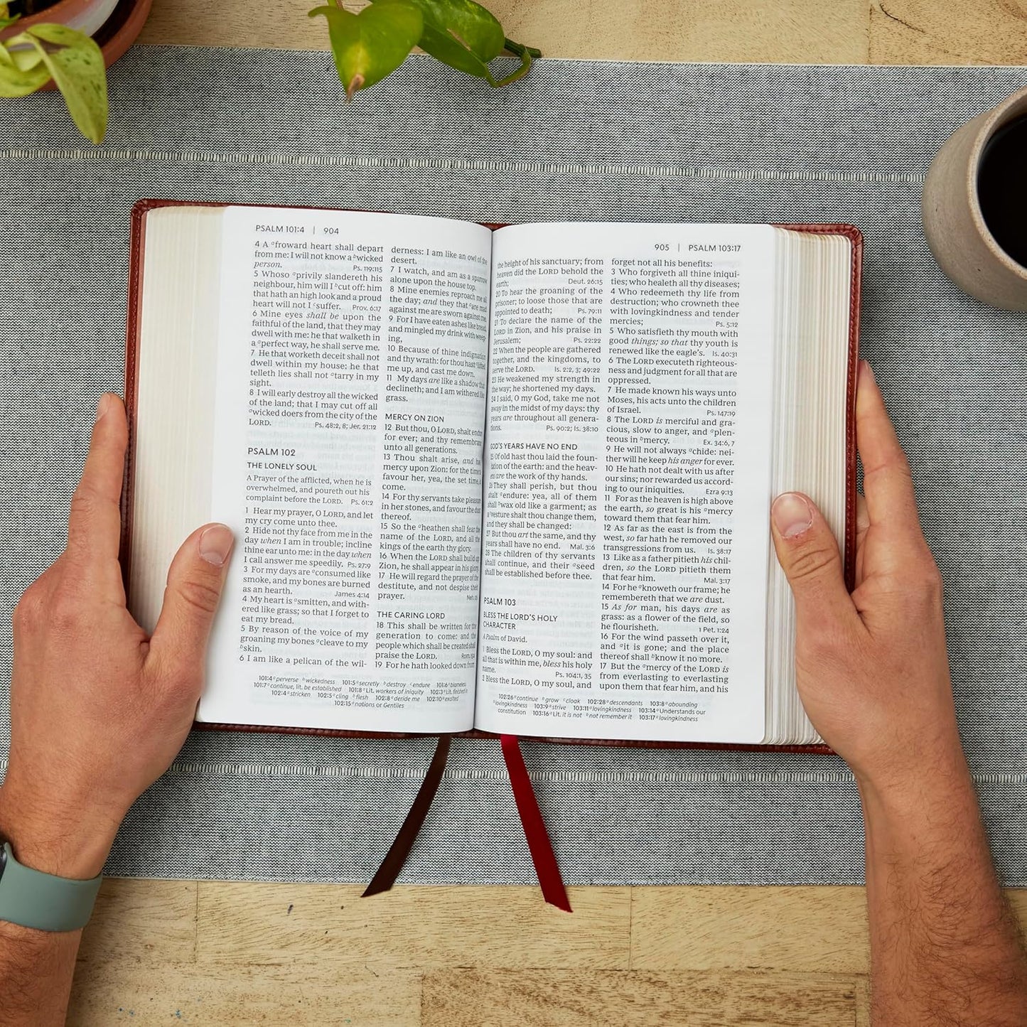 KJV Personal Size Large Print End-of-Verse Reference Bible - Black Leathersoft