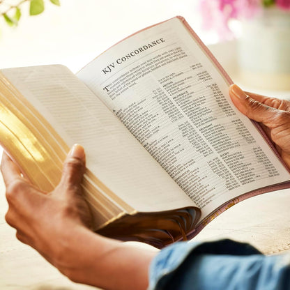 KJV Personal Size Large Print End-of-Verse Reference Bible - Black Leathersoft, Thumb Indexed