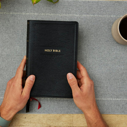 KJV Personal Size Large Print End-of-Verse Reference Bible - Black Leathersoft, Thumb Indexed