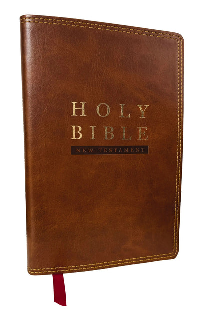 NKJV Super Giant Print New Testament - Brown Leathersoft