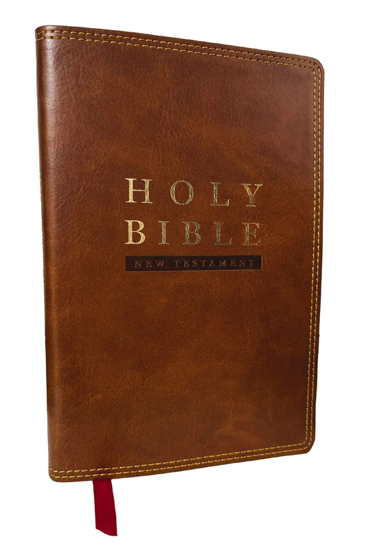 NKJV Super Giant Print New Testament - Brown Leathersoft