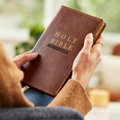 NKJV Super Giant Print New Testament - Brown Leathersoft