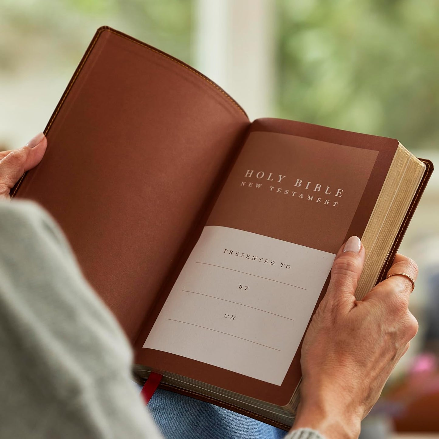 NKJV Super Giant Print New Testament - Brown Leathersoft