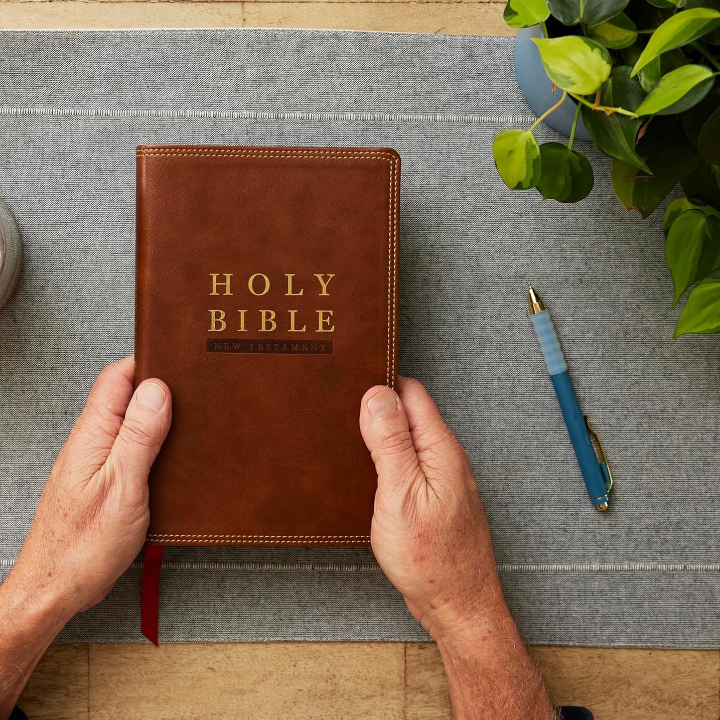 NKJV Super Giant Print New Testament - Brown Leathersoft