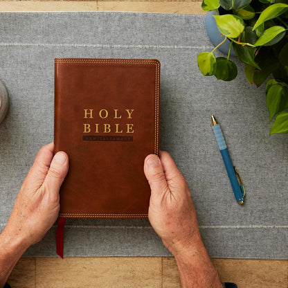 NKJV Super Giant Print New Testament - Brown Leathersoft