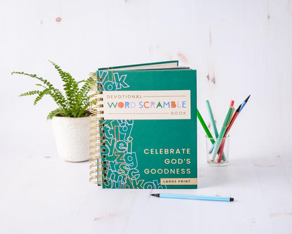 Celebrate God's Goodness: Devotional Word Scramble Book