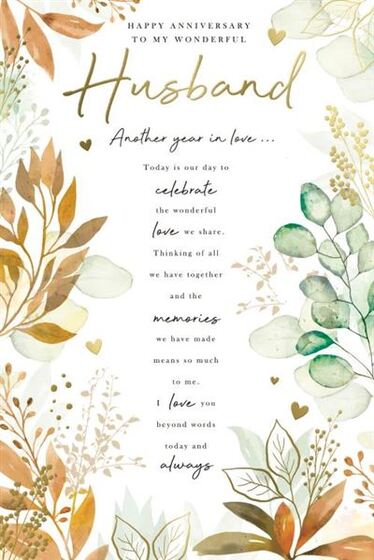 Husband Anniversary Card - Another Year In Love - The Christian Gift Company