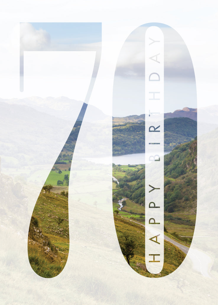 Age 70 Card - Welsh Mountains - The Christian Gift Company