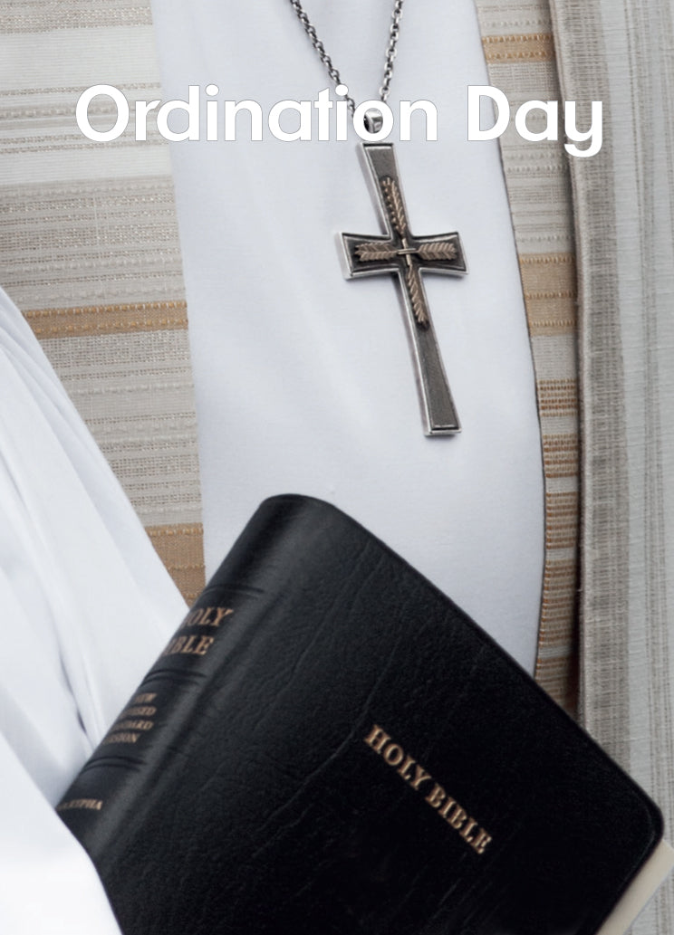 Ordination Card - Minister/Cross/Bible - The Christian Gift Company