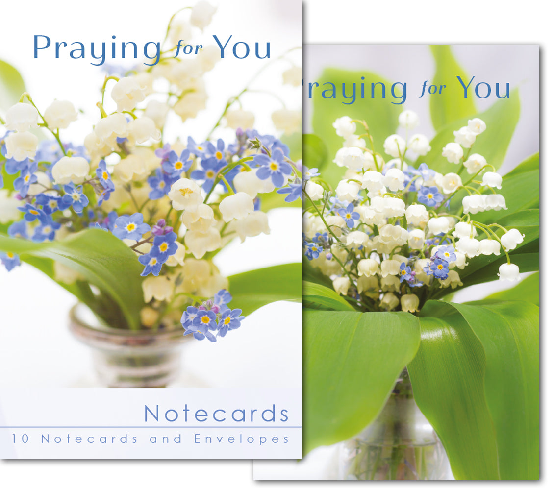 Praying For You Notecard Wallet - Lily Of The Valley (10 cards) - The Christian Gift Company
