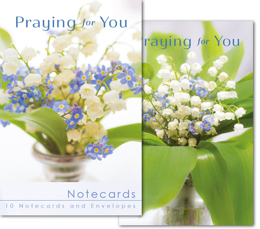 Praying For You Notecard Wallet - Lily Of The Valley (10 cards) - The Christian Gift Company