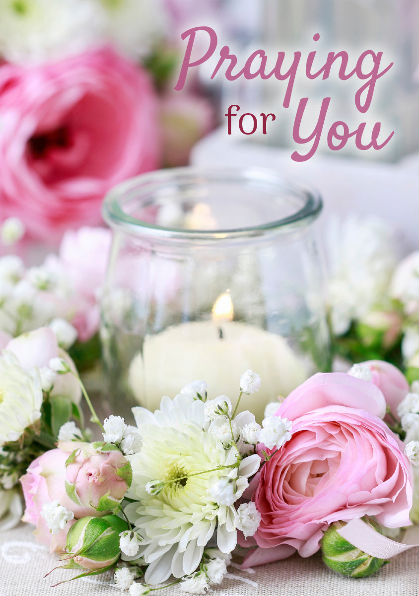Praying For You Card - Tealight/Roses - The Christian Gift Company