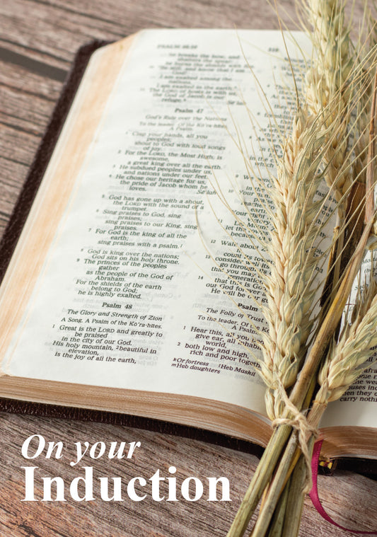 Induction Card - Bible and Wheat - The Christian Gift Company