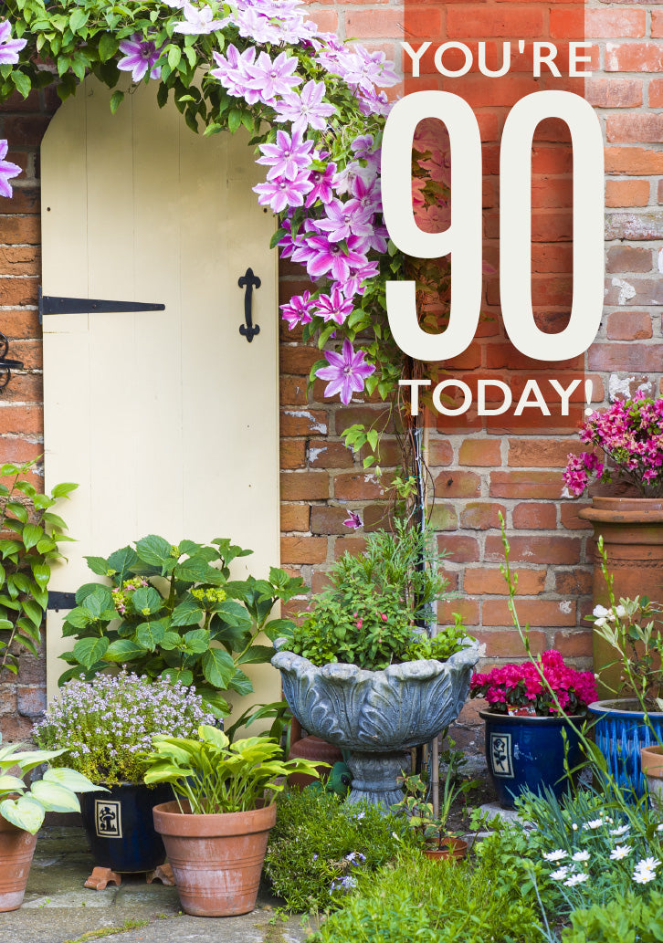 Age 90 Card - Patio Pots - The Christian Gift Company