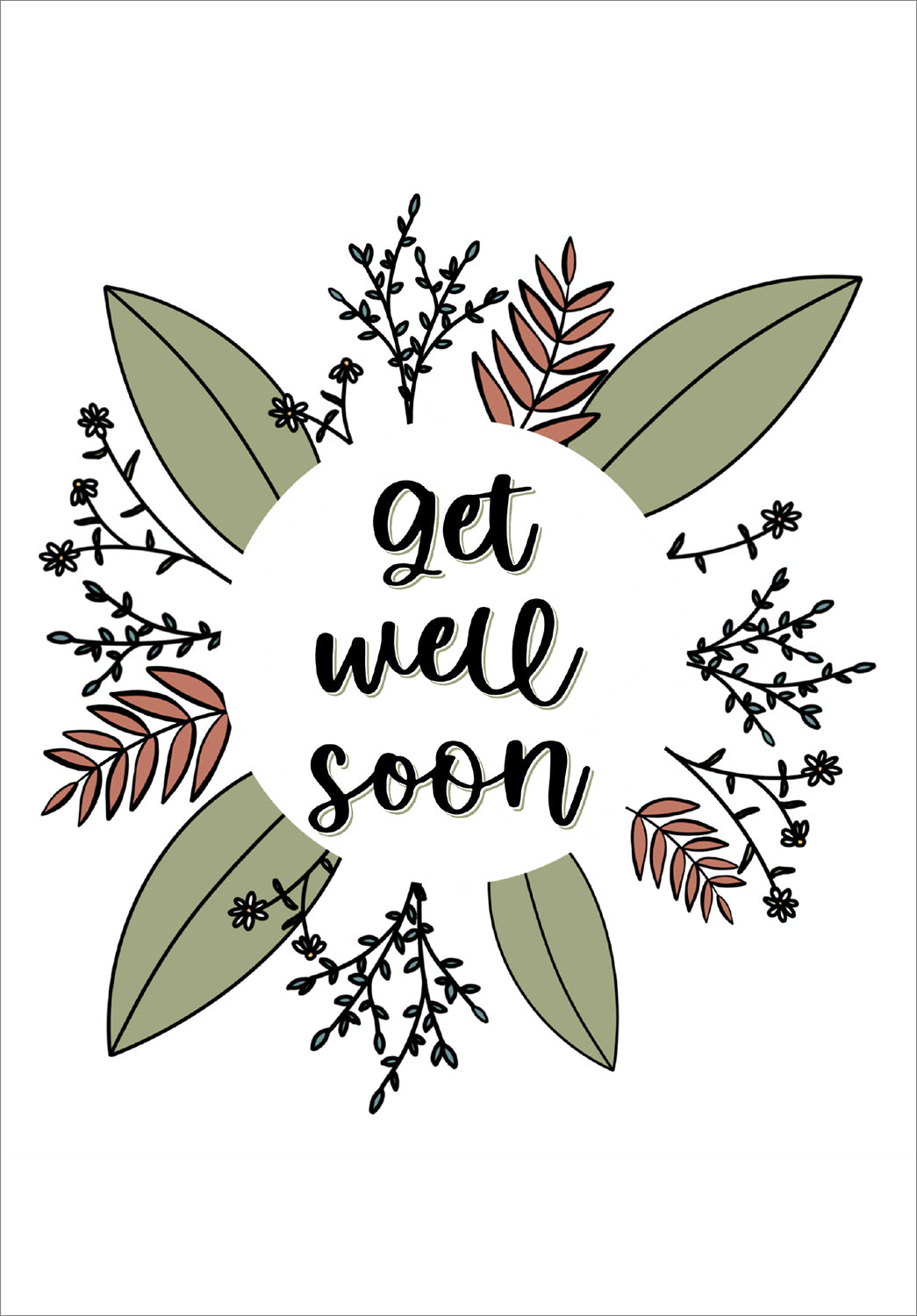 Get Well Soon Card - Leaves - The Christian Gift Company