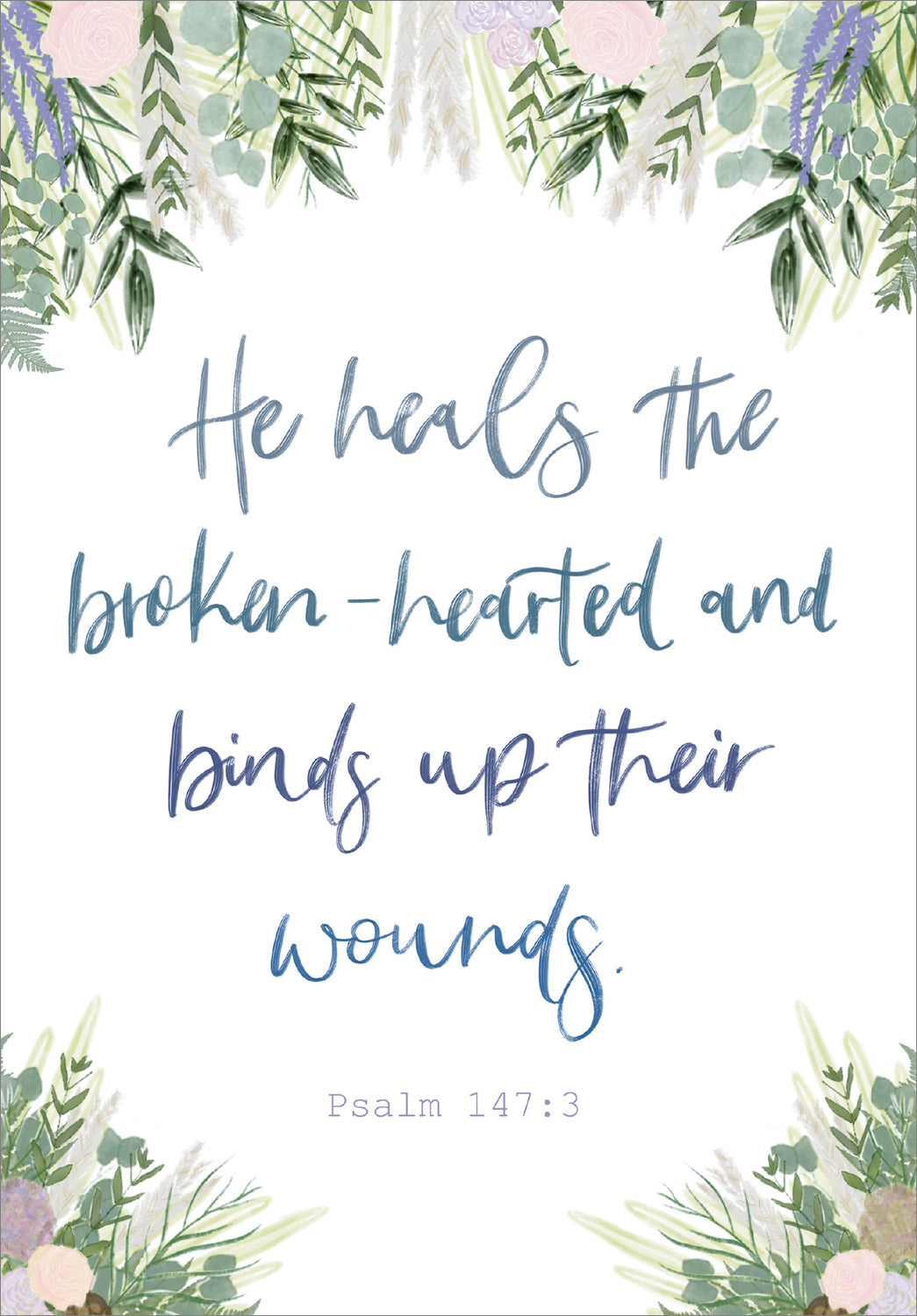 With Sympathy Card - Psalm 147:3 - The Christian Gift Company