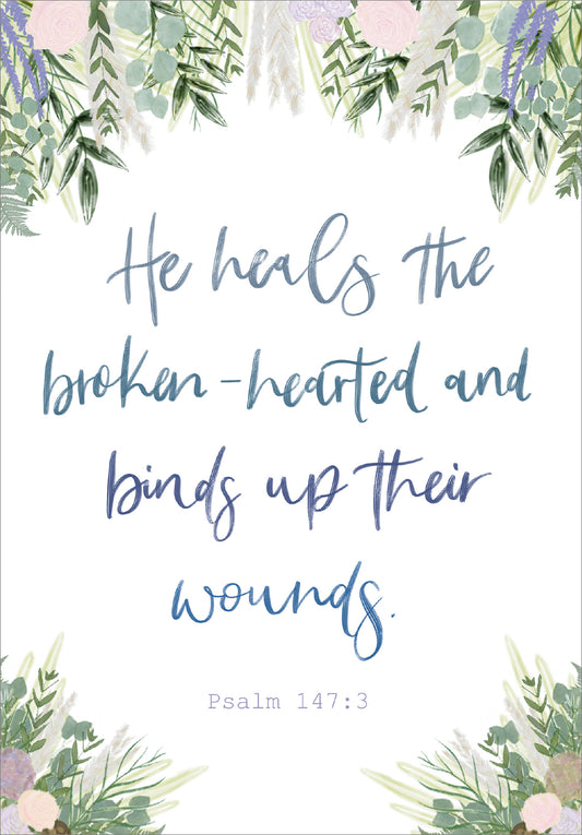 With Sympathy Card - Psalm 147:3 - The Christian Gift Company