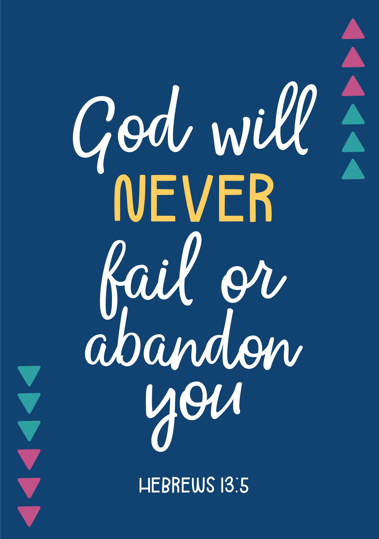 Praying For You Card - God Will Never Fail - The Christian Gift Company