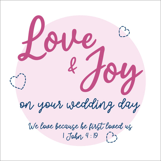 Wedding Day Card - Love And Joy - The Christian Gift Company