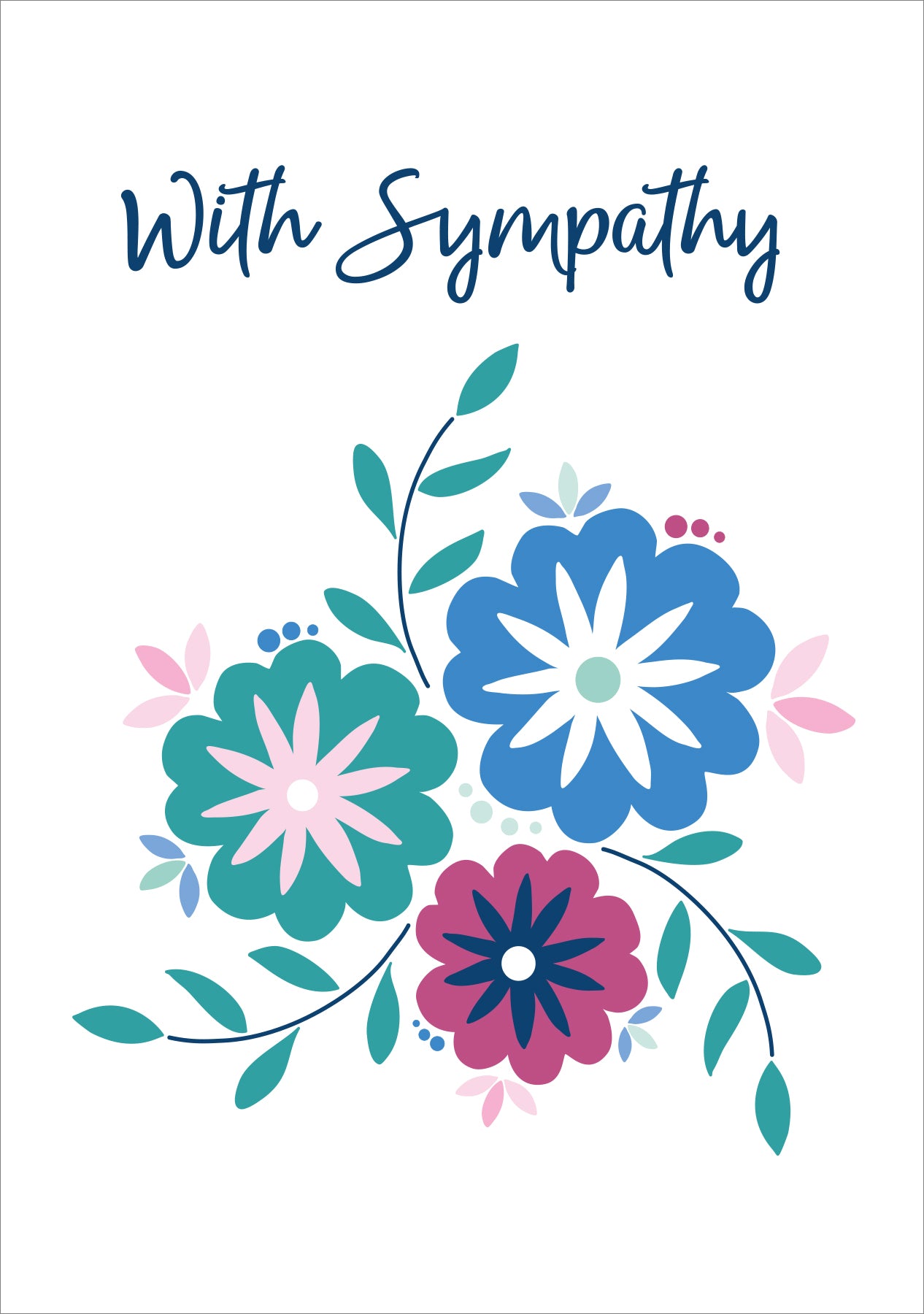 Sympathy Card - With Sympathy/Flowers - The Christian Gift Company