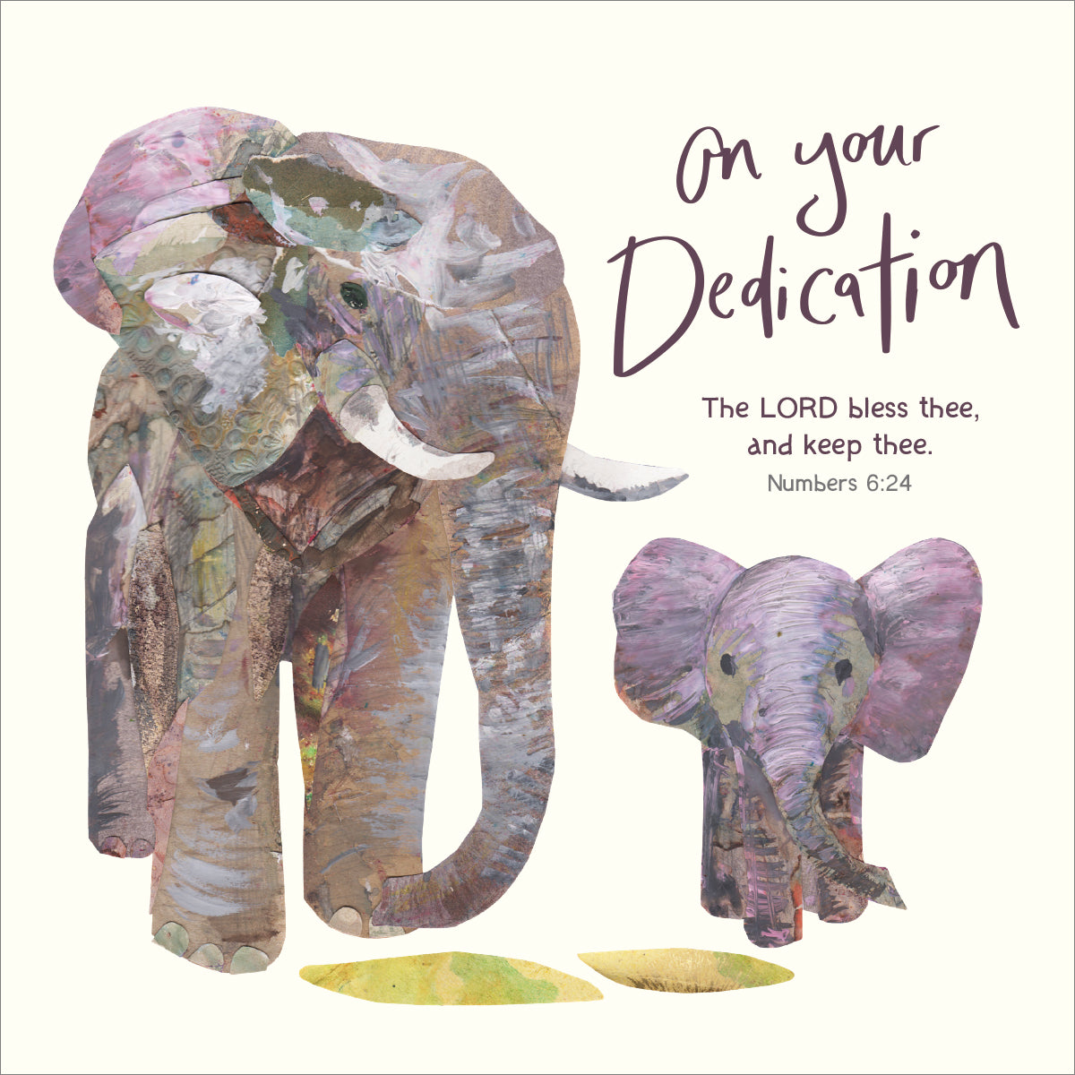 Dedication Card - Elephants - The Christian Gift Company