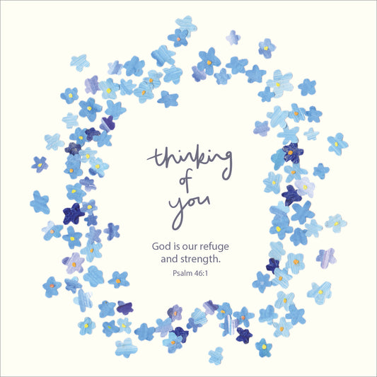 Thinking Of You Card - Forget-Me-Nots - The Christian Gift Company