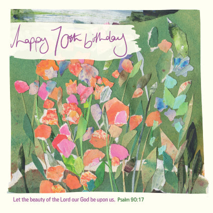 70th Birthday Card - Wildflowers - The Christian Gift Company