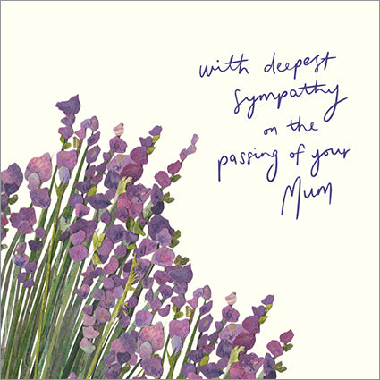Sympathy Loss of Mum Card - Lavender - The Christian Gift Company