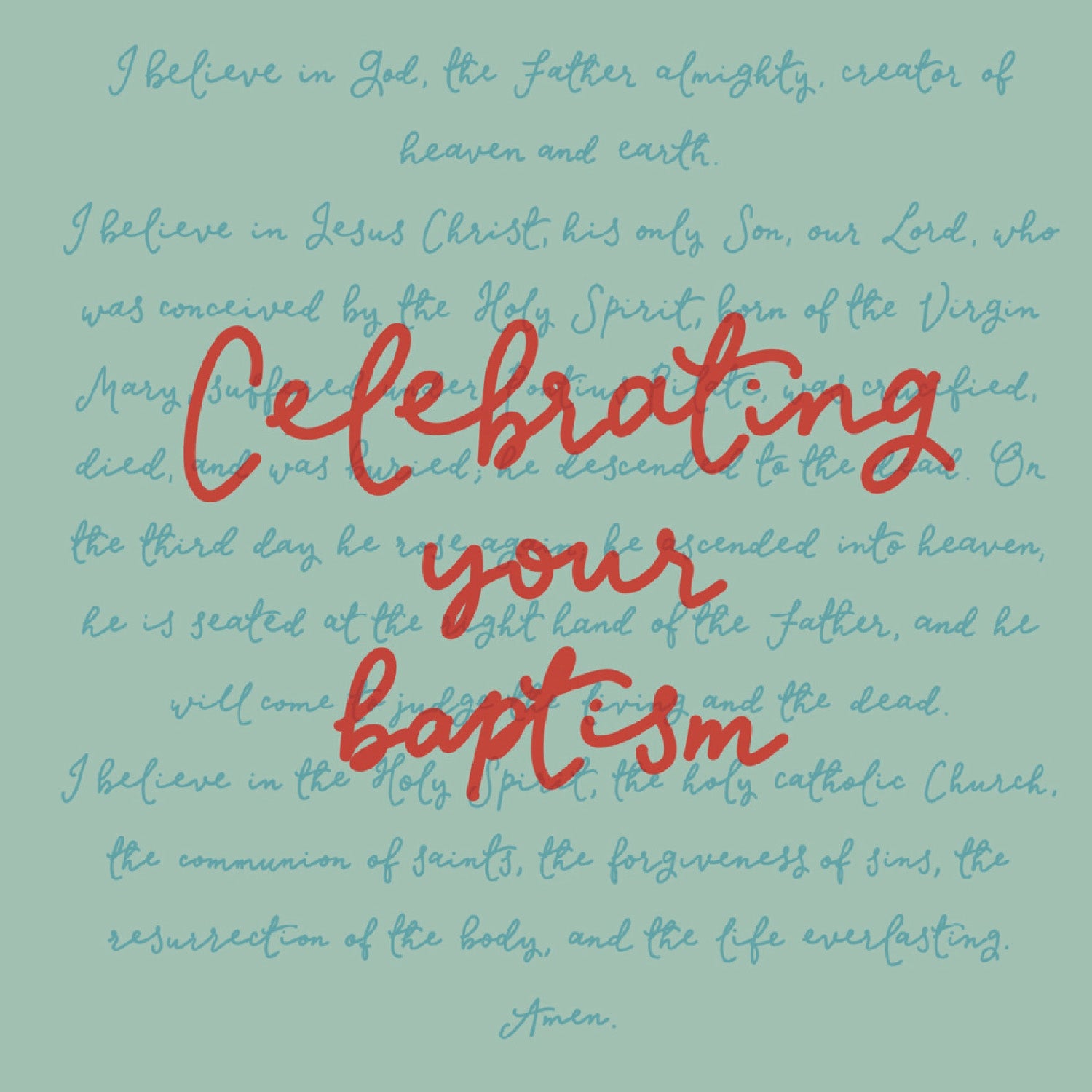 Baptism Card - Apostles' Creed - The Christian Gift Company