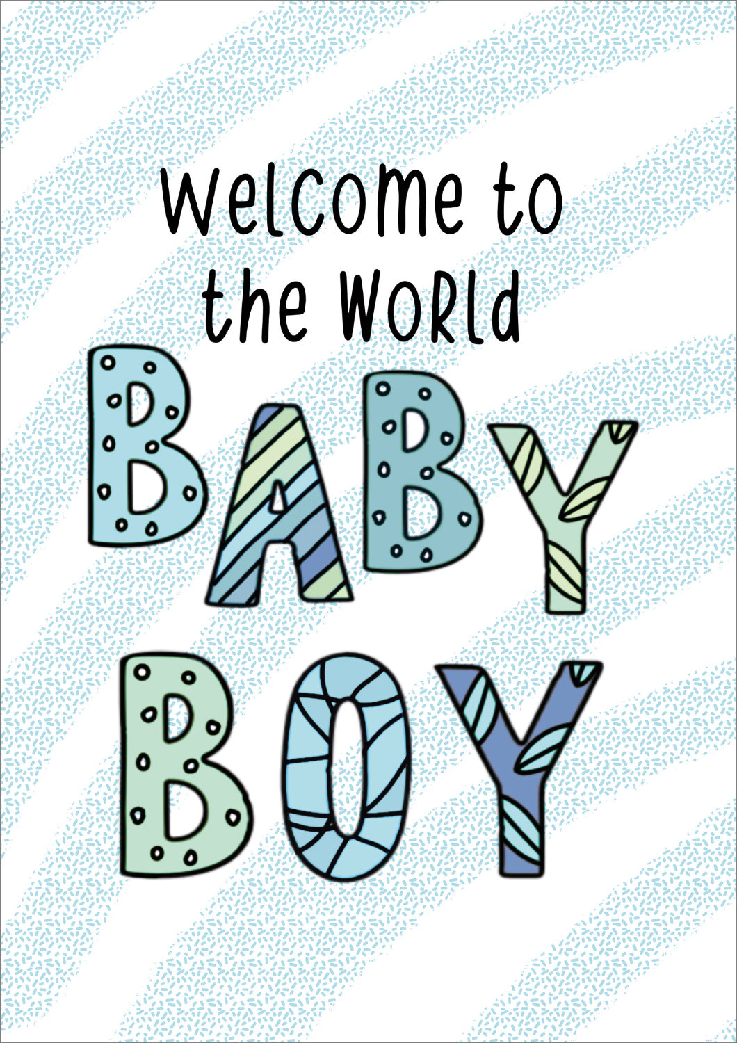 New Baby Boy Card - Welcome To The World