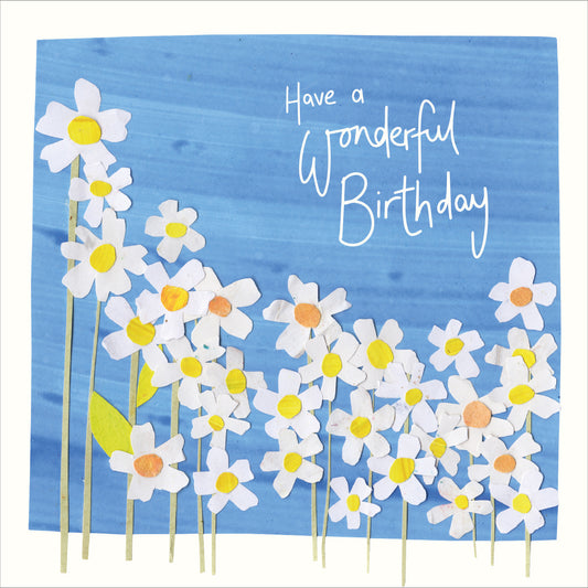 Birthday Card - Papercut Daisies