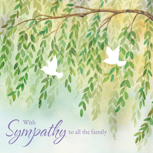 Sympathy To All The Family Card - Willow Branches