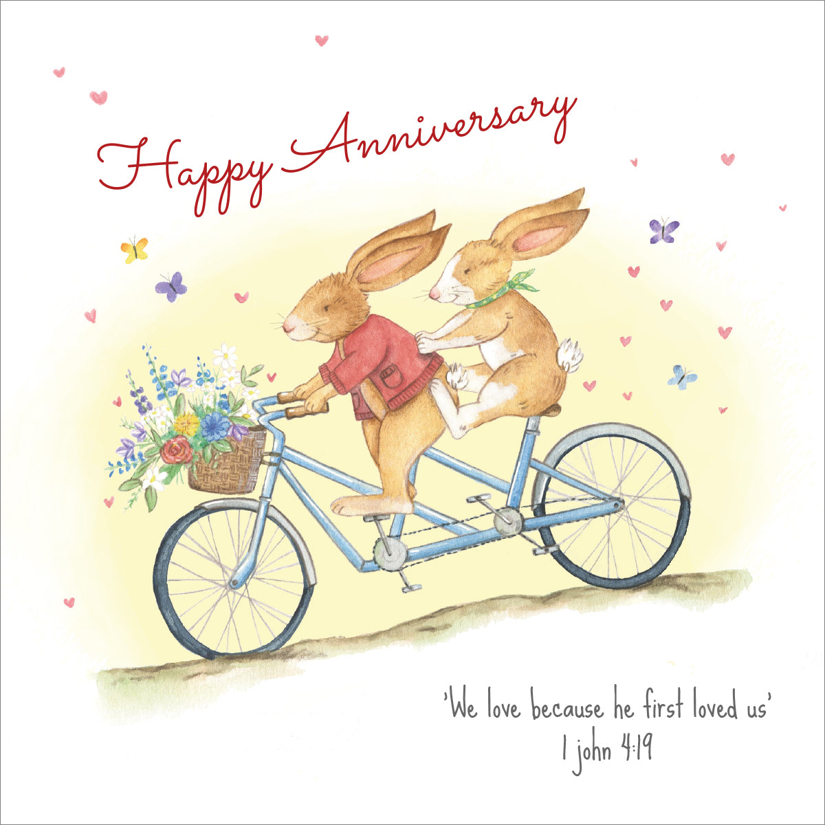 Aniversary Card - Rabbits on Bike