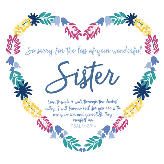 Sympathy (Loss of Sister) Card - Foliage Heart