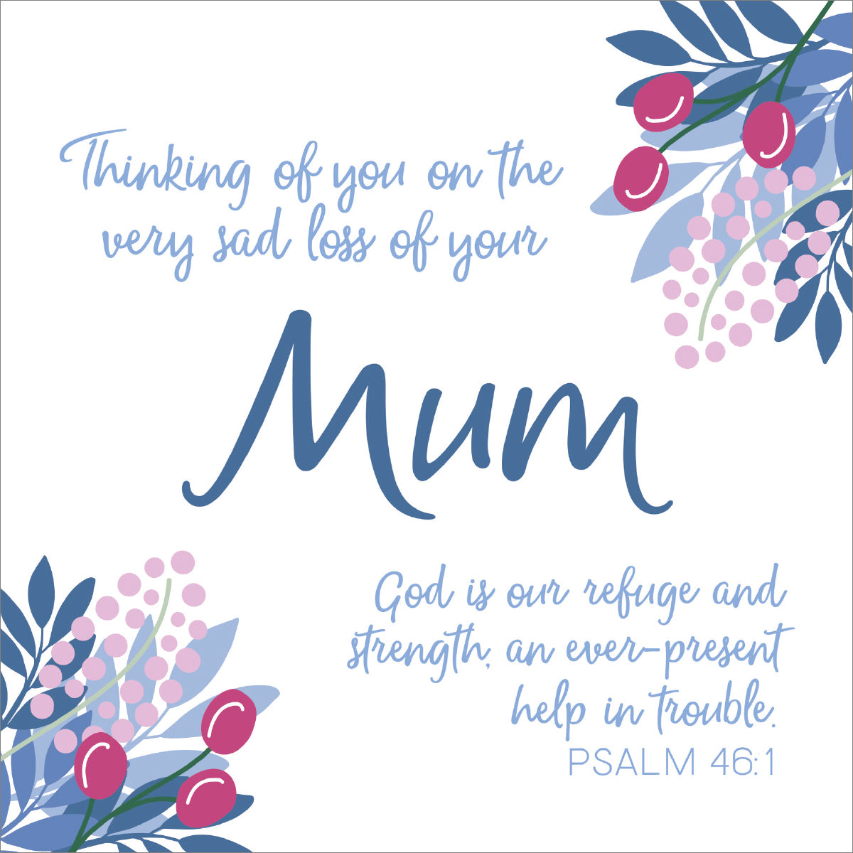 Sympathy (Loss of Mum) Card - Berries
