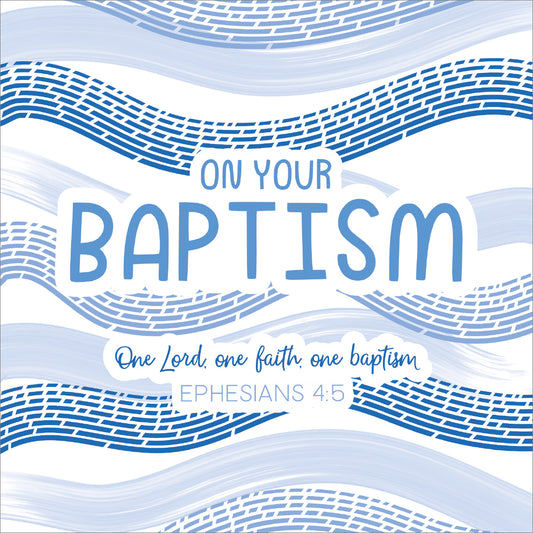 Baptism Card - Waves