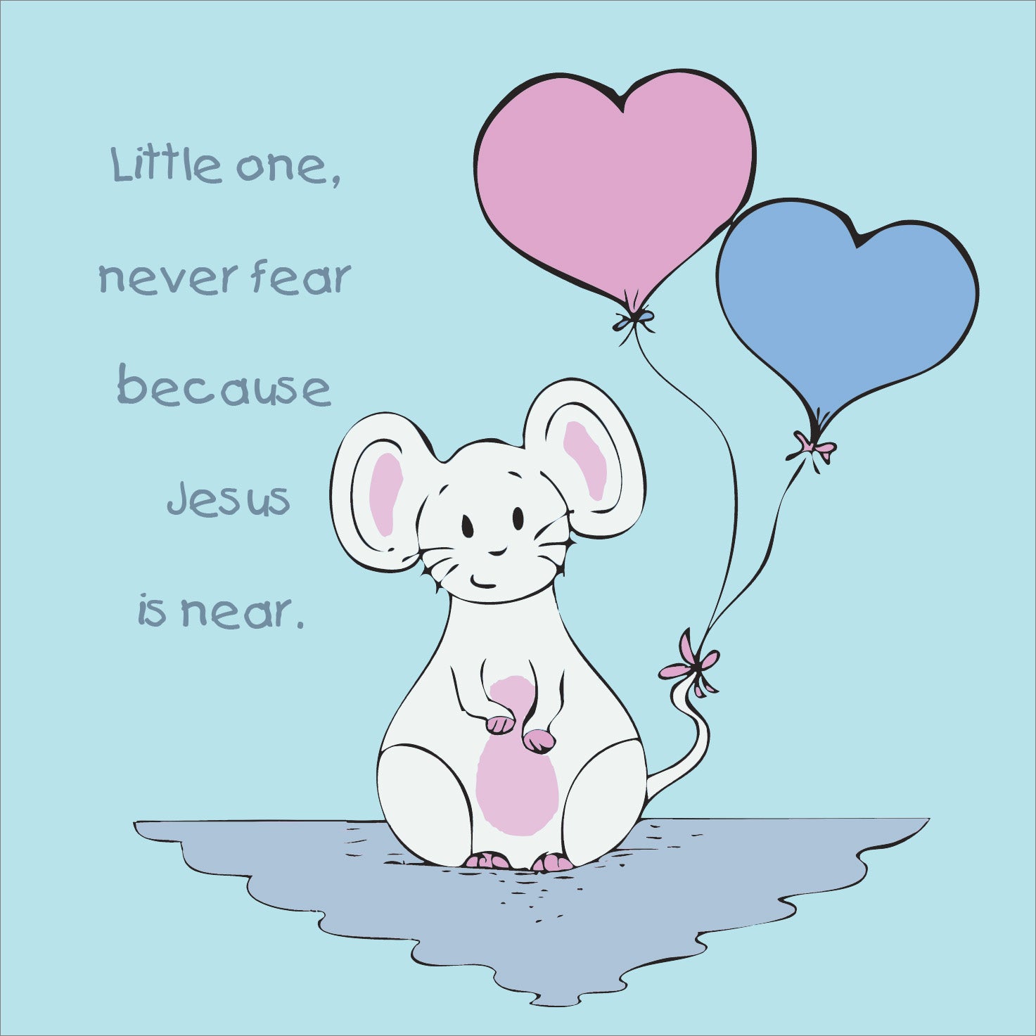 Mini Wall Plaque - Mouse: Little One Never Fear - The Christian Gift Company