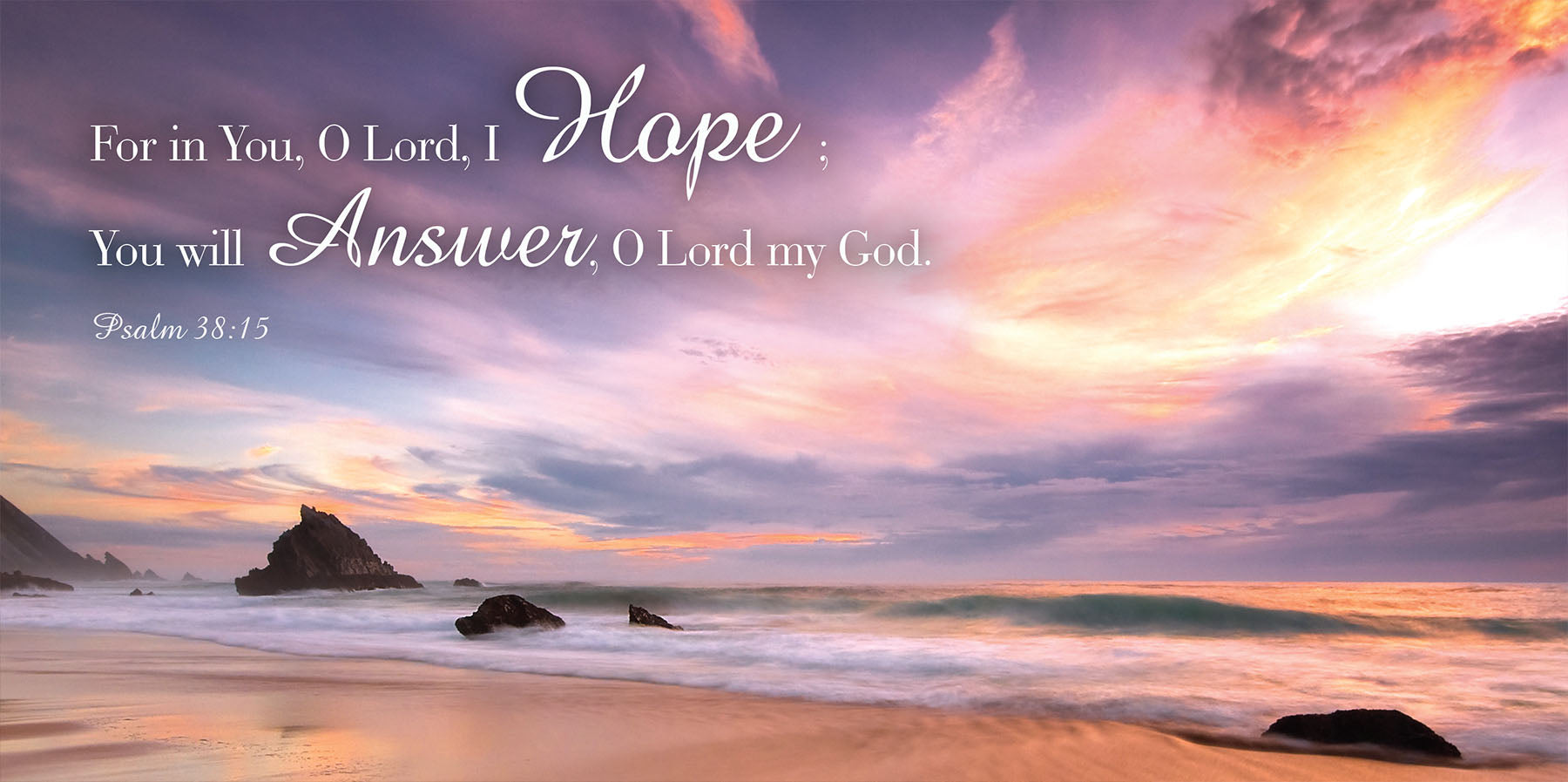 Small Wall Plaque - Sunset: Psalm 38:15 - The Christian Gift Company