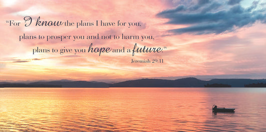 Small Wall Plaque - Sunset: Jeremiah 29:11 - The Christian Gift Company