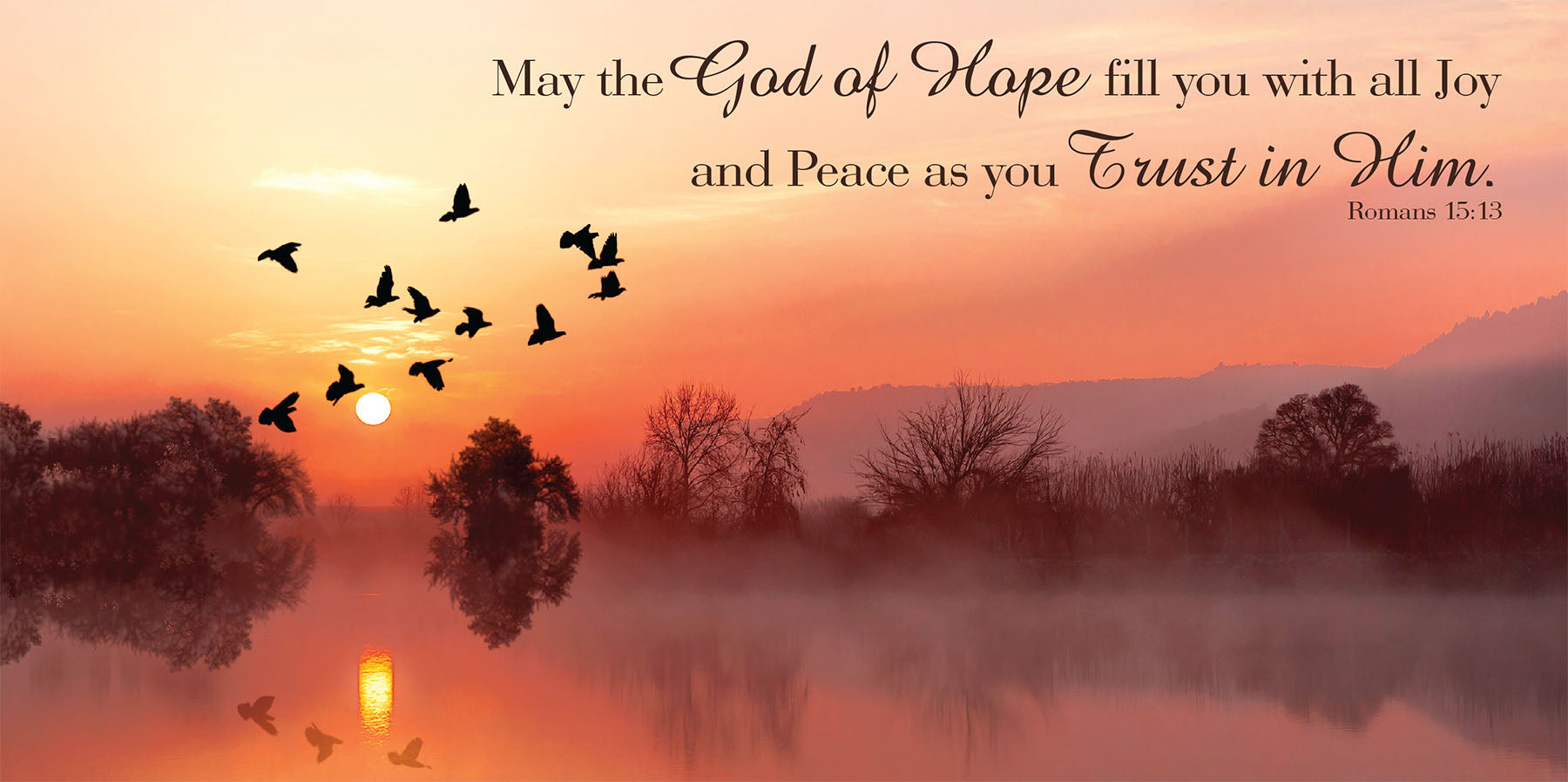 Small Wall Plaque - Sunset: Romans 15:13 - The Christian Gift Company