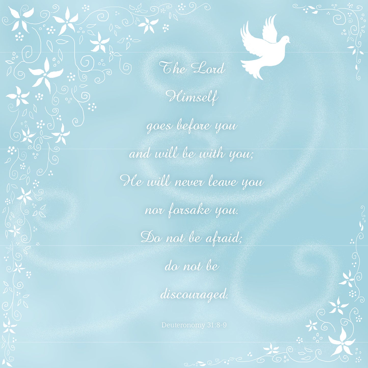 Square Wall Plaque - White Dove: Deut 31:8-9 - The Christian Gift Company