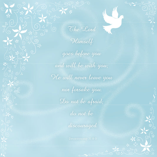Square Wall Plaque - White Dove: Deut 31:8-9 - The Christian Gift Company