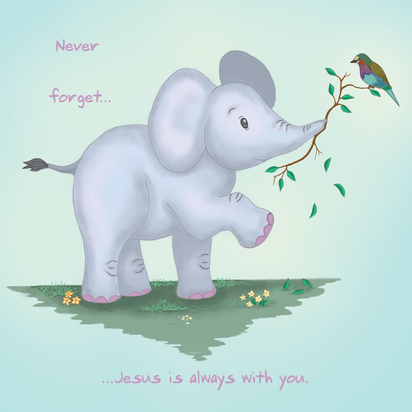 Mini Wall Plaque - Elephant: Never Forget Jesus Is Always With You - The Christian Gift Company