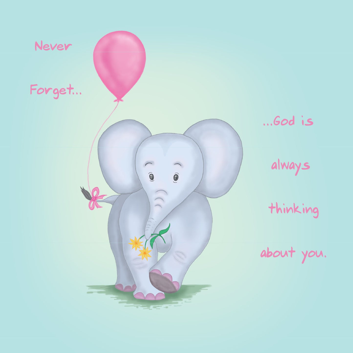 Mini Wall Plaque - Elephant: Never Forget God Is Always Thinking About You - The Christian Gift Company