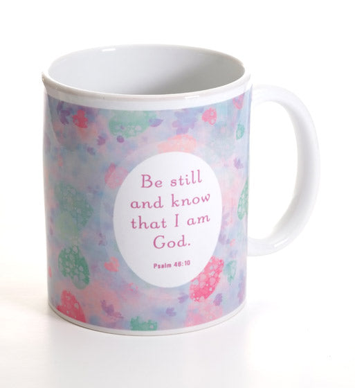 Ceramic Mug - Hearts: Psalm 46:10 - The Christian Gift Company