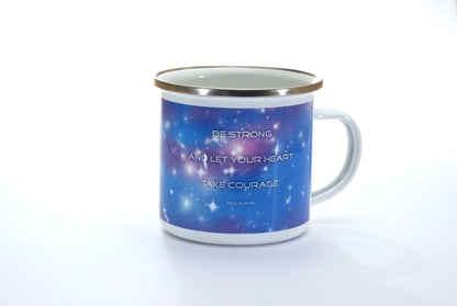 Metal Mug - Stars: Psalm 31:24 - The Christian Gift Company