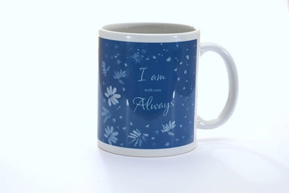 Ceramic Mug - Blue Leaf: I am with you always - The Christian Gift Company