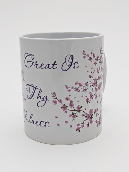 Ceramic Mug - Cherry Blossom: Great Is Thy Faithfulness