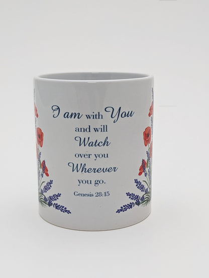 Ceramic Mug - Poppies: Genesis 28:15