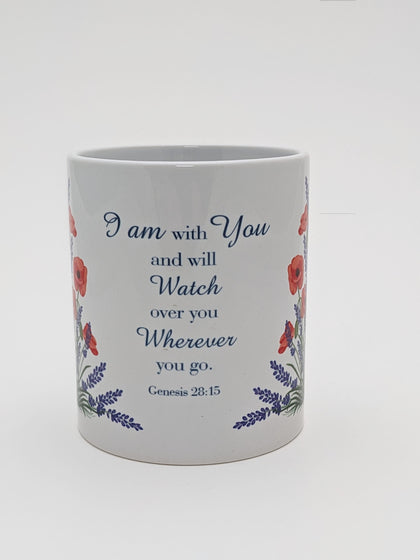 Ceramic Mug - Poppies: Genesis 28:15 - The Christian Gift Company